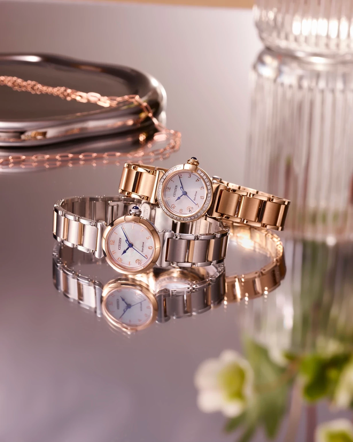 Citizen L Mae White Dial Stainless Steel Bracelet EM1123-89D | CITIZEN